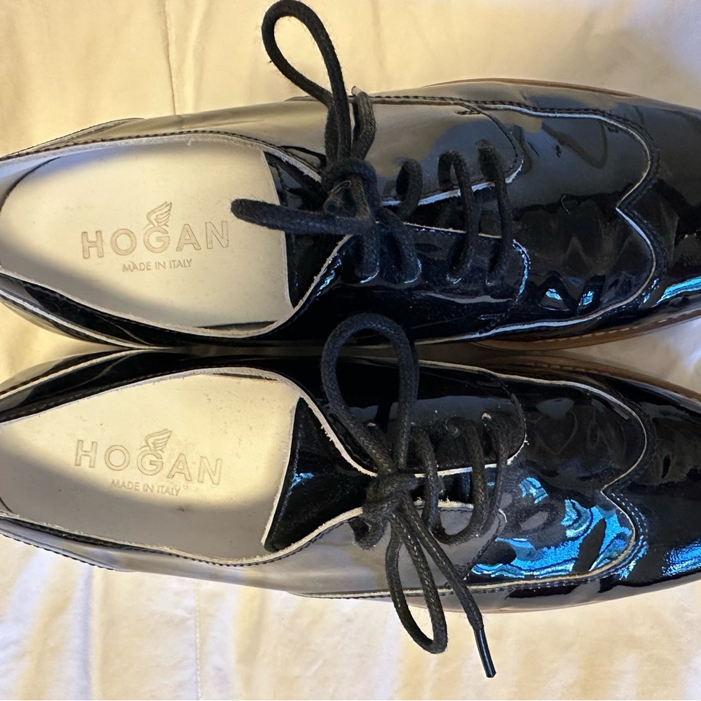 Hogan Italian Black Patent Leather Women’s Shoes - Picture 3 of 8